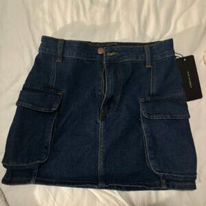 Denim Cargo Skirt